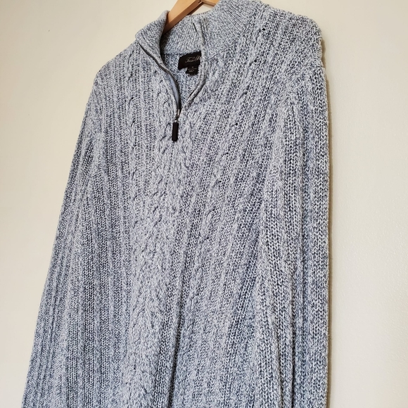 Tasso Elba 1/4 Zip Grey Sweater - Size Medium - Picture 2 of 5